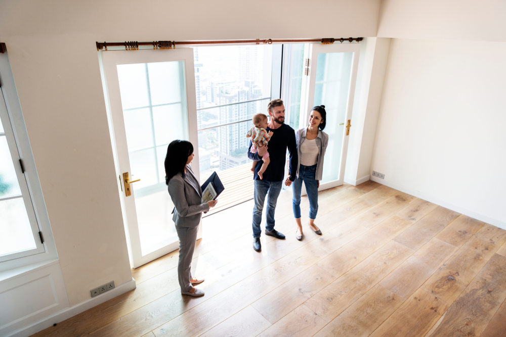 Family looking at potential new home - Open House